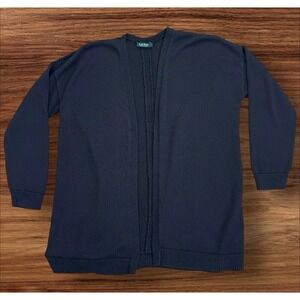 Ralph Lauren Sweater Womens XL Cardigan Black‎ Knit Open Front Green Label
